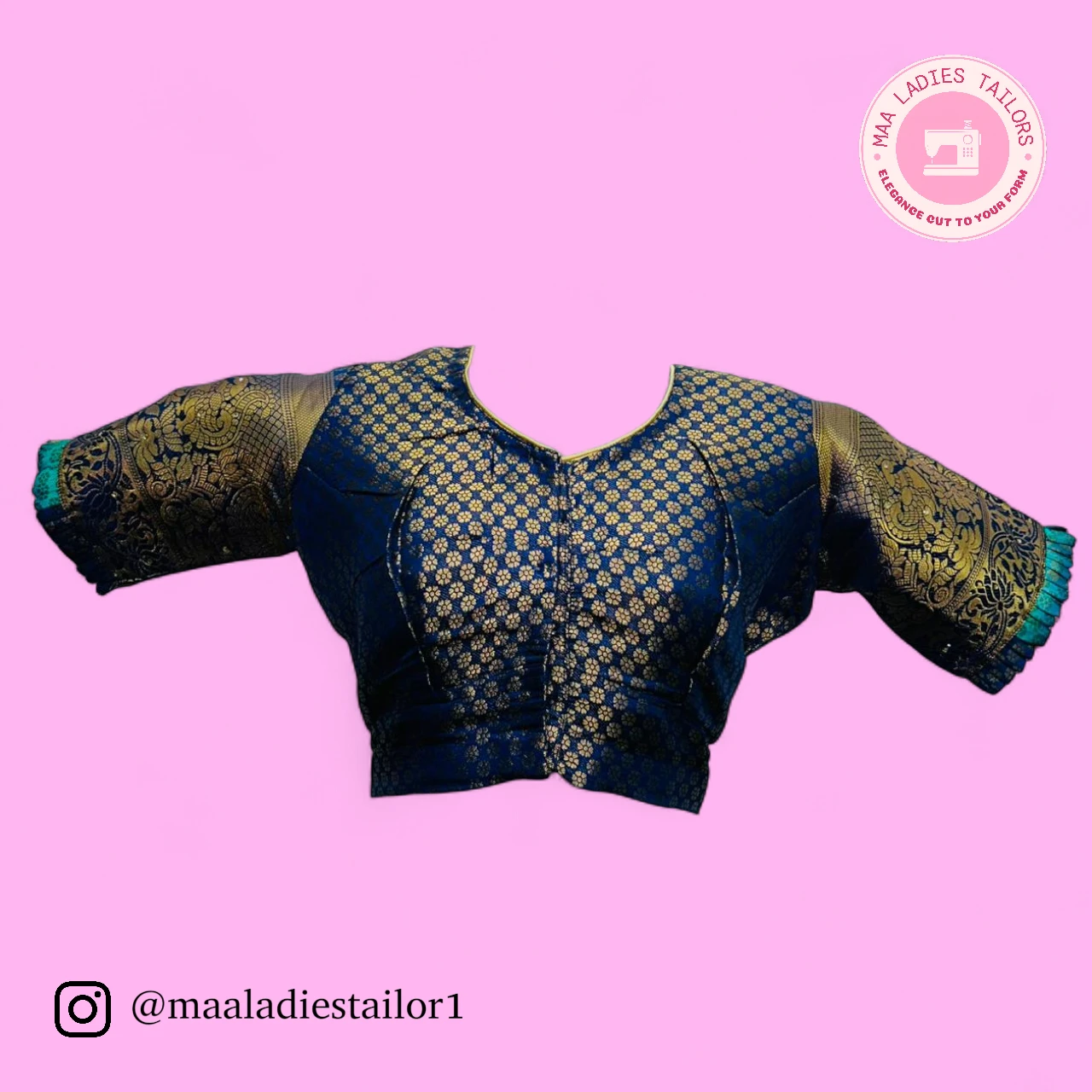 Gold green blouse front view