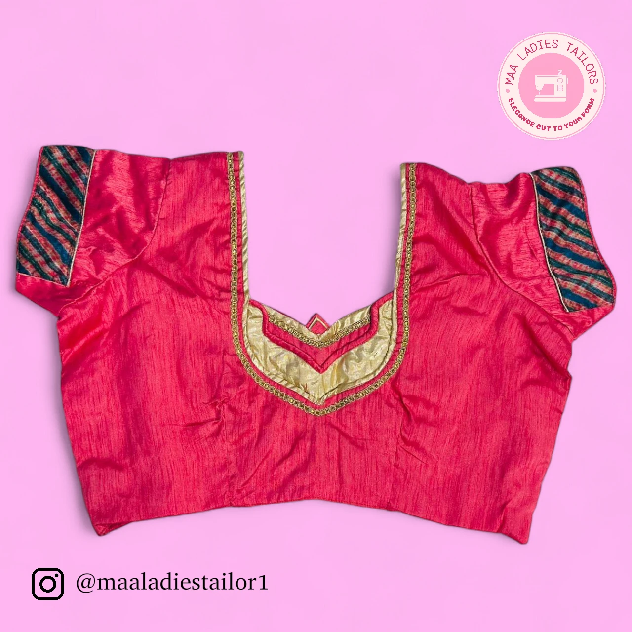 Pink blouse back view