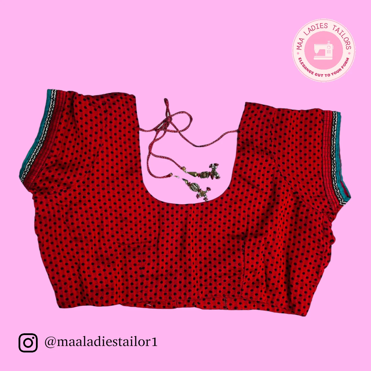 Red blouse back design